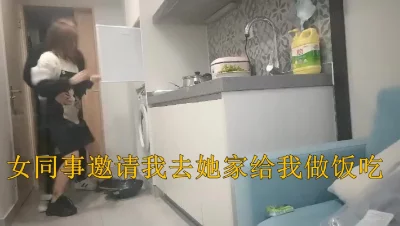 硬拉着正做晚饭的女同事干一炮请我吃饭是假让我操她是真